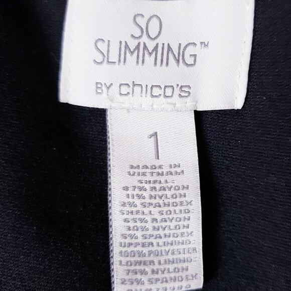 Chico's So Slimming Black Animal Print Classic style Dress Size 01 Medium‎ - Picture 8 of 9